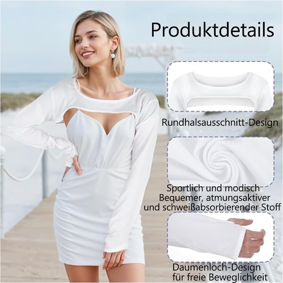 Breathable Quick-Dry Arm Warmers with Shoulder Protection and Thumb Holes, Wood — image 2