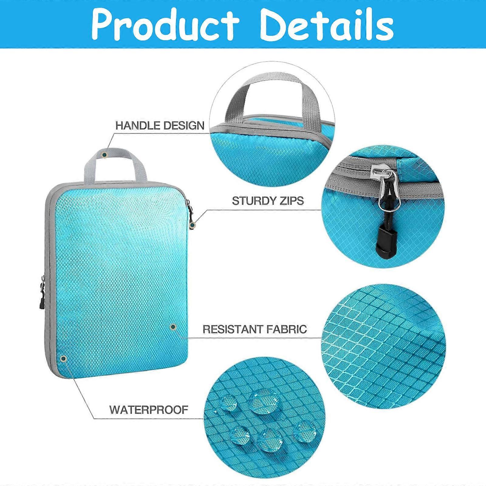 4pcs Compression Packing Cubes with Zipper Travel Luggage Organizer Set — image 3