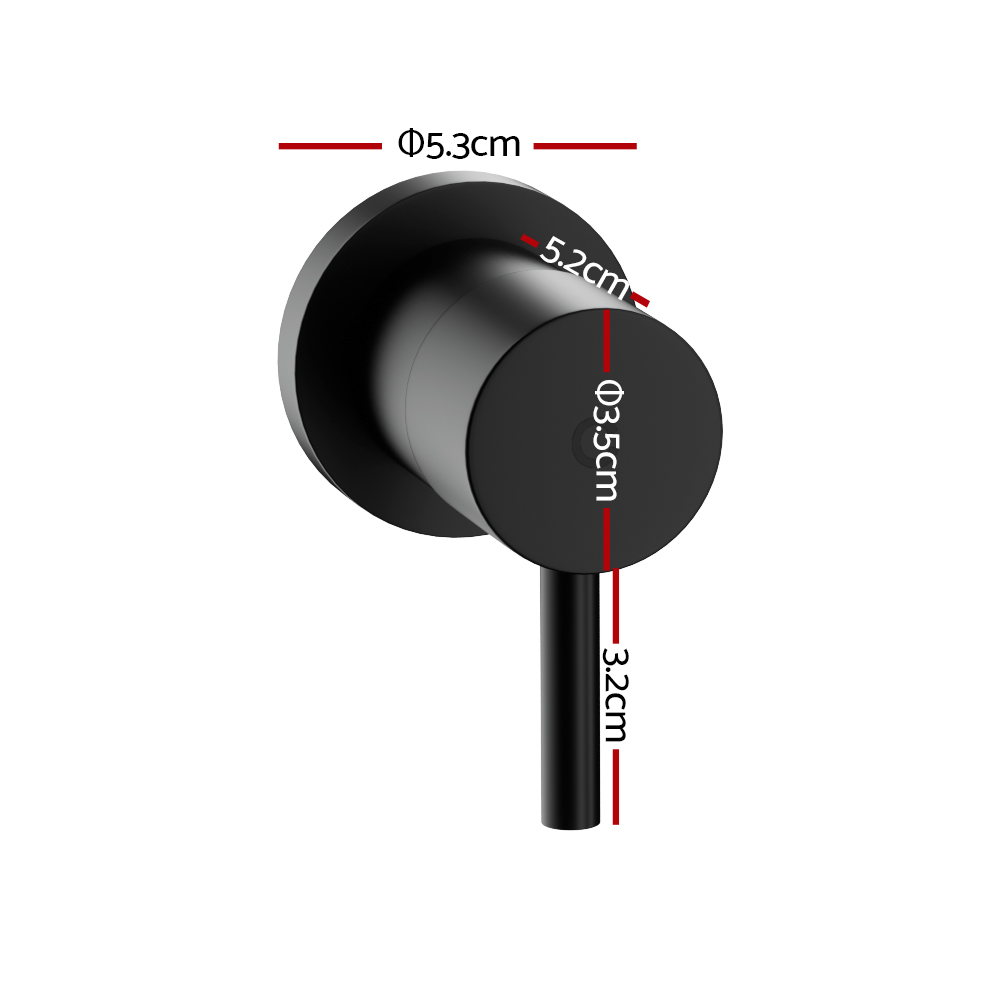 Cefito Basin Twin Tap Wall Round Brass Faucet Shower Bathtub Black โ image 2