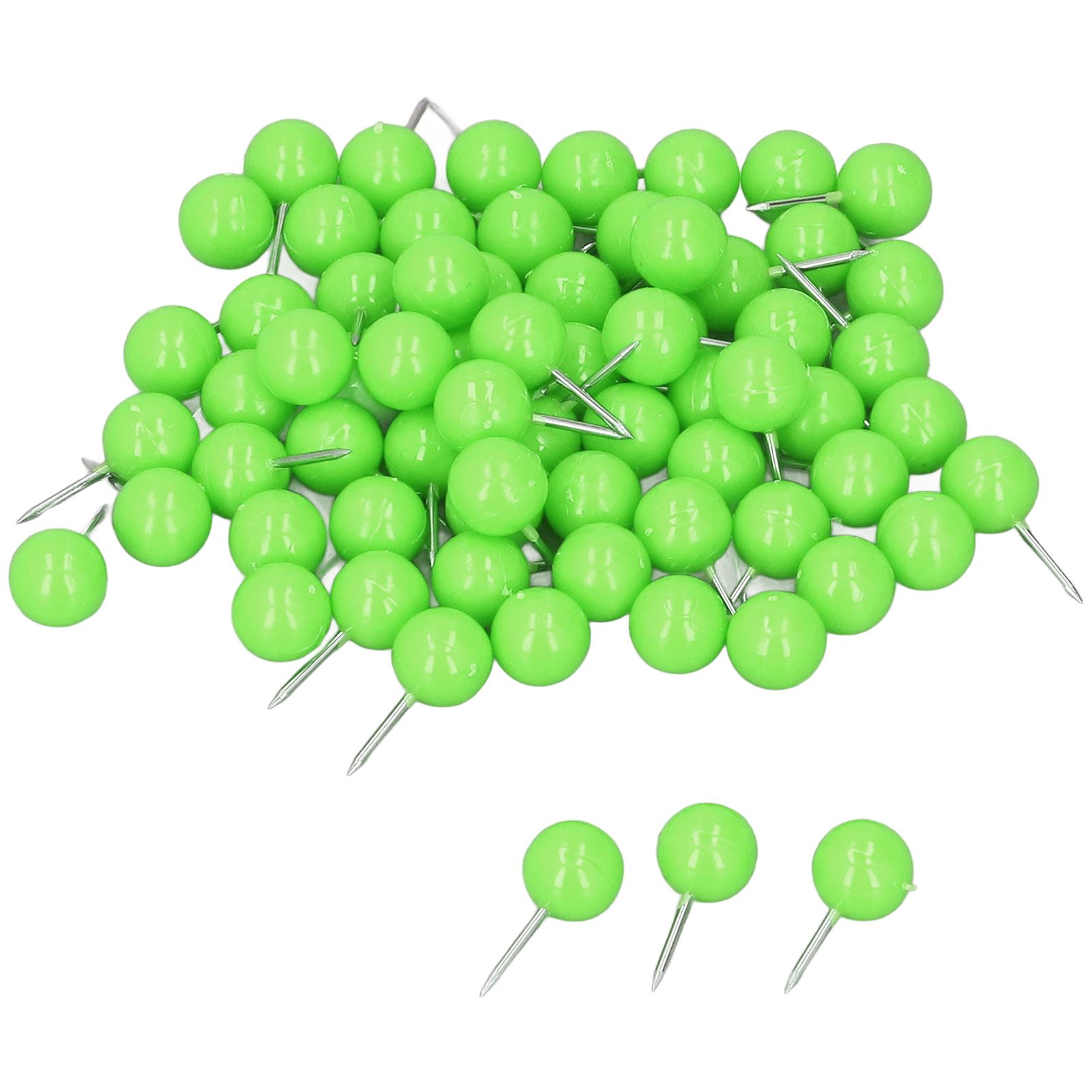 100Pcs Push Pins Map Tacks Steel Plastic Decorative Marking Pins for Cork Boards 9.5x20mm Green โ image 5
