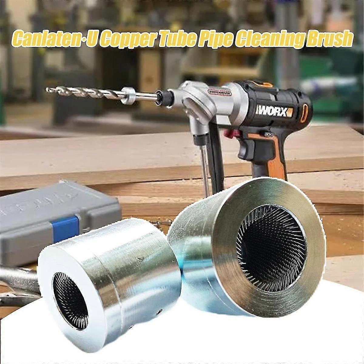 2-Pack Copper Pipe Cleaning Brush, Full-Metal HVAC Pipe Cleaning Brush for Drill Power 1/4in Shaft โ image 4