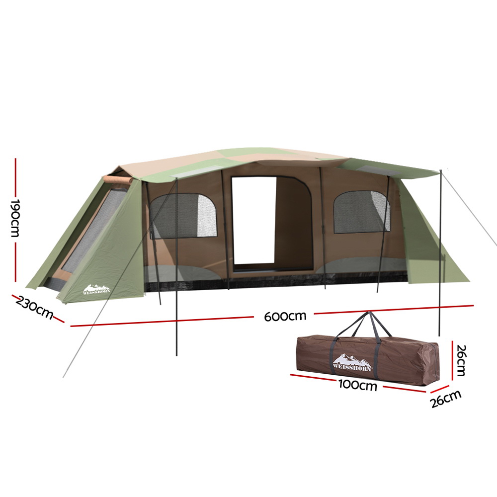Weisshorn Instant Up Camping Tent 10 Person Outdoor Family Hiking Tents 3 Rooms — image 2