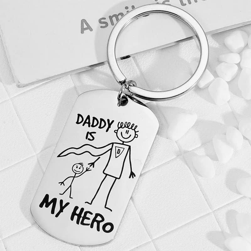 Dad Keychain for Men Cute Keychain for Car Backpack Gifts for Him Father’s Day Birthday Christmas from Son Daughter — image 4