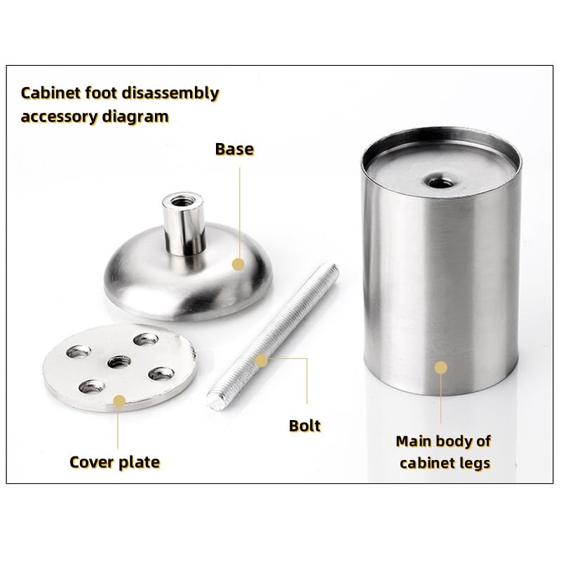 4 Pieces Stainless Steel Furniture Legs for Cabinets, TV Units, Desks and Wardrobes, Durable Replacement Feet for Home Furniture โ image 3