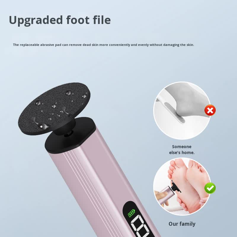 Grey Professional 2-in-1 Electric Foot Callus Remover and Manicure Kit - 9 Speeds Rechargeable Electronic Foot File with LCD Display - Professional Pedicure โ image 3