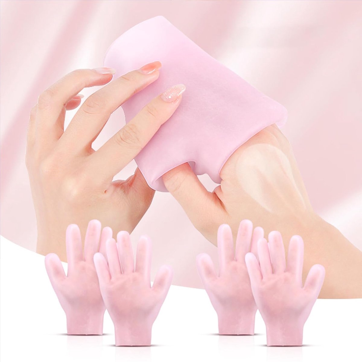 Silicone Socks - 1 Pair Foot Covers + 1 Pair Hand Masks - Foot Glove Set - Silicone - Soft - Hand and Foot Coverings - Moisturizing Socks - Moisturizing — image 4
