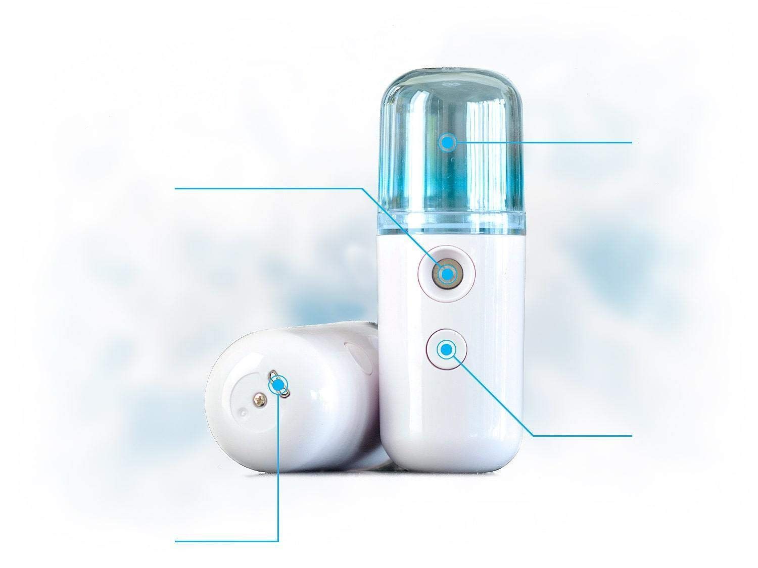 2 pcs Mini Facial Steamer, Handy Moisturizing Mist Sprayer, Atomization Skin Care Steamer, USB Rechargeable — image 5