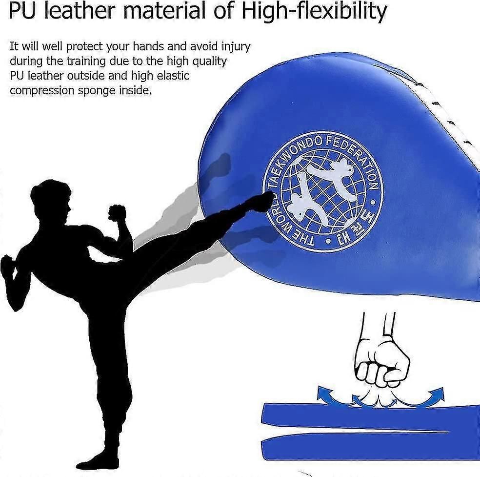 1Pc Target Taekwondo Pad Double Paddles Strike Racket For Tae Boxing Karate Training - Blue โ image 3