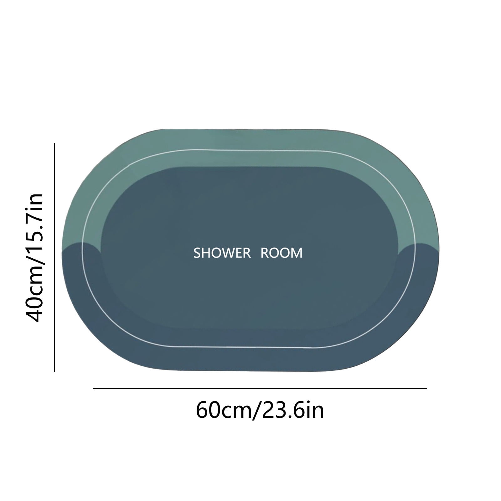 Oval Bathroom Rugs, Extra Soft Absorbent Bath Mat, 15.7"x23.6" Quicker Dry Washable Bath Mats for Bathroom, Tub and Shower, Non-Slip Bathroom Rug Blue β image 3