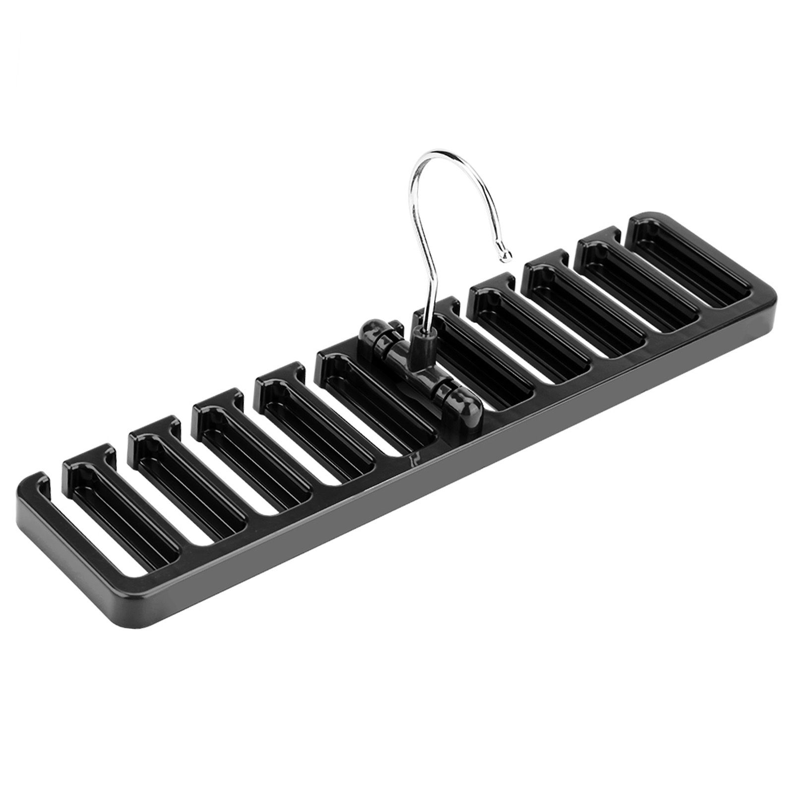 10 Slot Tie Belt Scarf Rack Organizer Sturdy Plastic Closet Wardrobe Space Saver Black — image 5