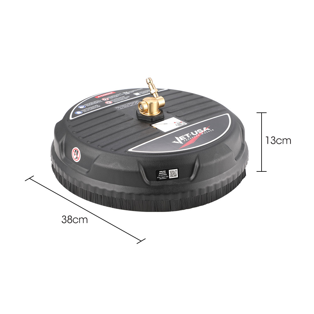 Jet-USA 15" Nylon Pressure Washer Surface Cleaner, 1/4" Fitting, For Concrete Driveway Patio Floor โ image 6