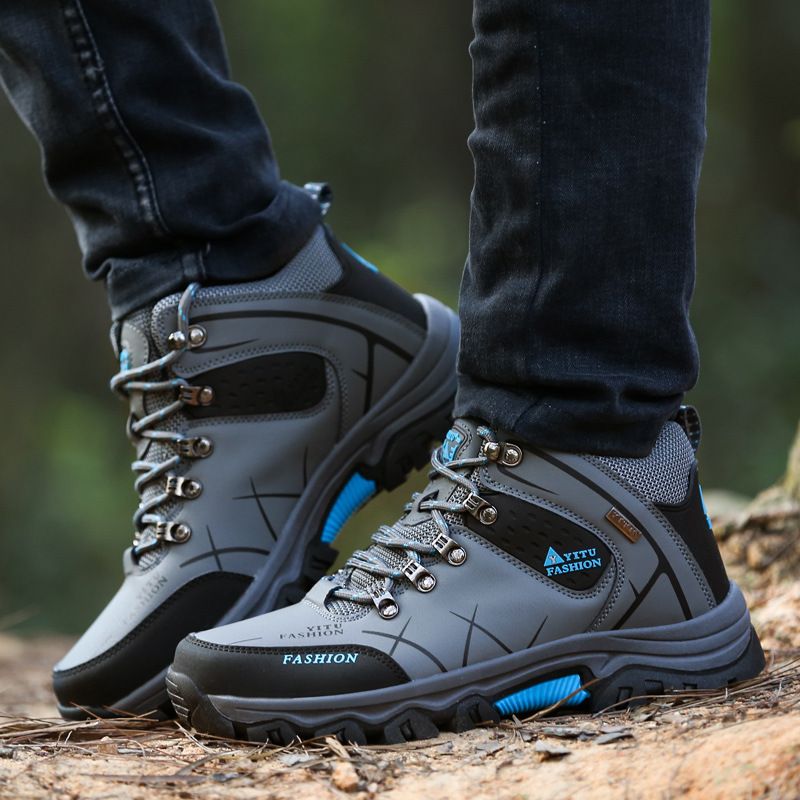 Men Hiking Shoes Waterproof High Top Size 47 8528 gray high-top cotton shoes 46 โ image 3