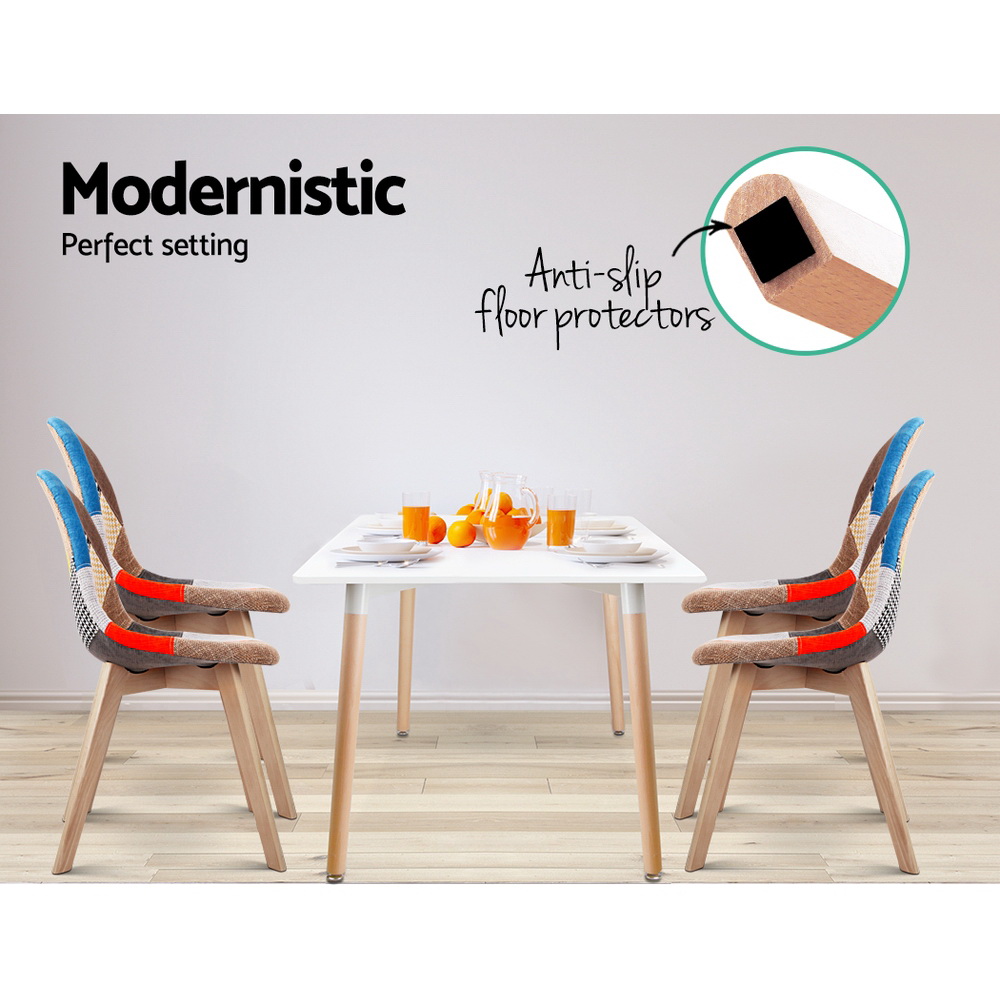 Artiss Dining Chairs Set of 4 Fabric Retro Replica DSW — image 3