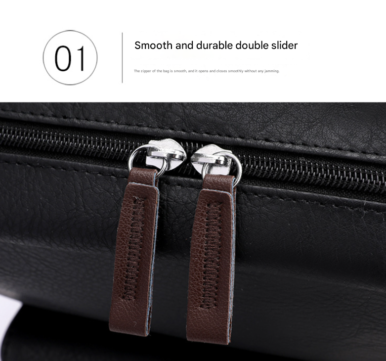 Dark Brown Large-Capacity PU Leather Backpack - Stylish Business & Travel Companion โ image 3
