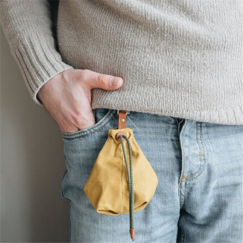 Pet Food Storage Drawstring Bag, Outdoor Training Treat Pouch-yellow — image 4