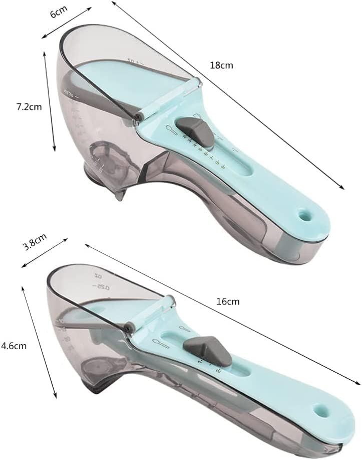 Plastic Measuring Spoon Set for Your Kitchen - Two Cups Sizes For All Kind of Dry and Liquid Measuring - Spoons and Cup Device — image 4