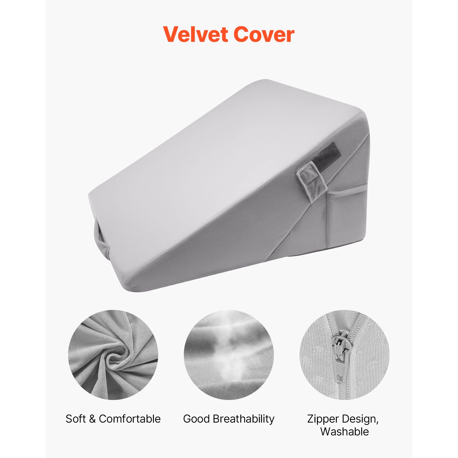 Bed Wedge Pillow for Sleeping, Adjustable Orthopedic Bed Wedge, 25D High-Density Foam Filling & Soft Washable Cover, Post Surgery Pillow for Acid — image 3