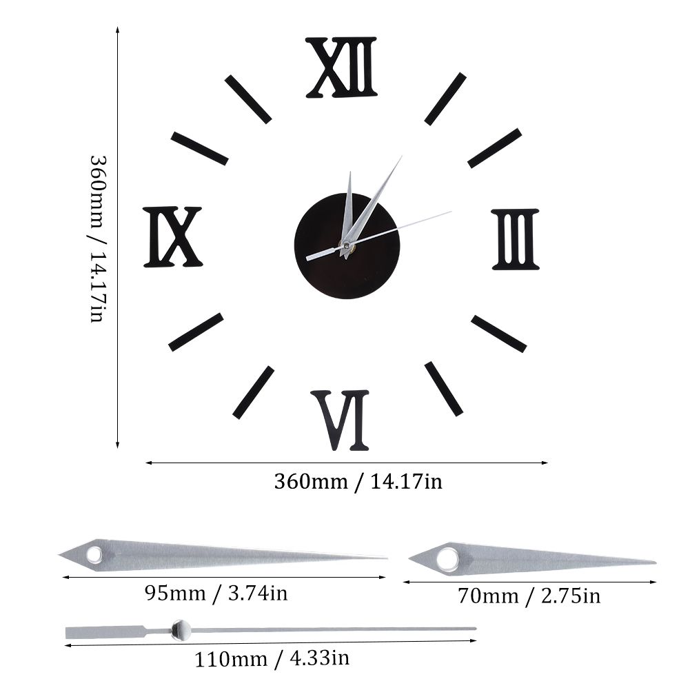 Frameless DIY Wall Clock 3D Mirror Wall Clock Mute Wall Stickers for Living Room Bedroom Home โ image 2