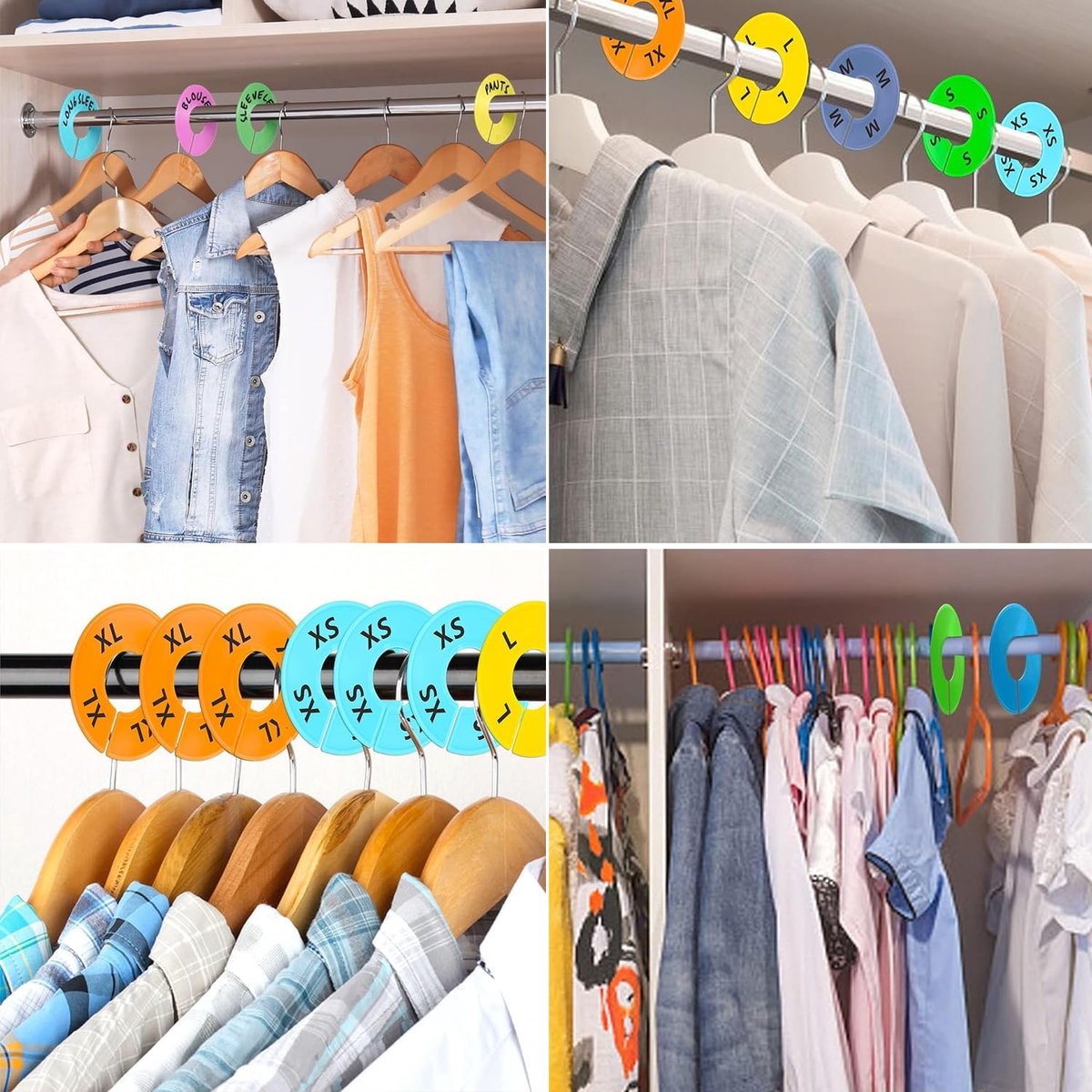 12 pieces - wardrobe dividers for hanging clothes - Clothes rack size dividers - Clothing size dividers - Clothes rack dividers size rings - for clothes racks โ image 3