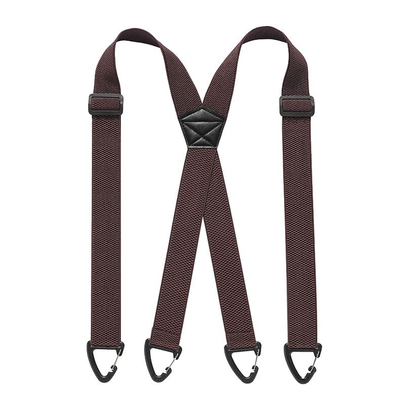 1.5 Inch X-Back Hidden Elastic Suspenders with 4 Metal Clips, Heavy-Duty Corn Weave Braces for Men Women Work Wear and Outdoor Use, 2PCS Coffee 120 × 3.8cm