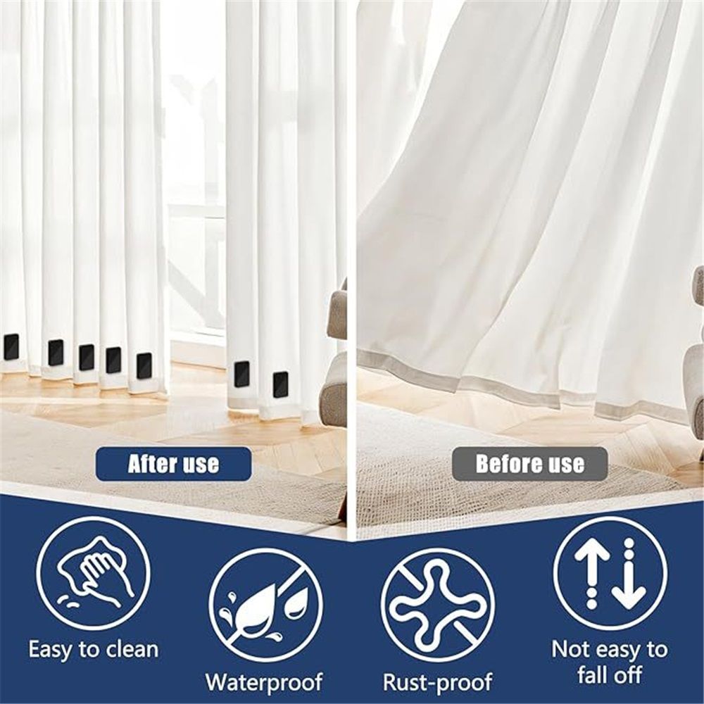 16 Pcs Outdoor Curtain Weights, 8 Pairs Upgrade to Heavier Magnetic Drapery Weights, Plastic Wrapped Waterproof Curtain Magnets for Home Decor, Outside — image 3