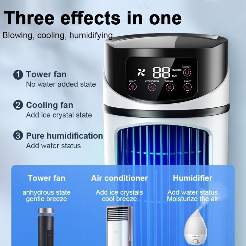 3-second cooling technology! 6-speed USB portable air conditioner humidifier - super silent 25 decibels, 6-hour timer for home / office / dormitory | instant — image 2