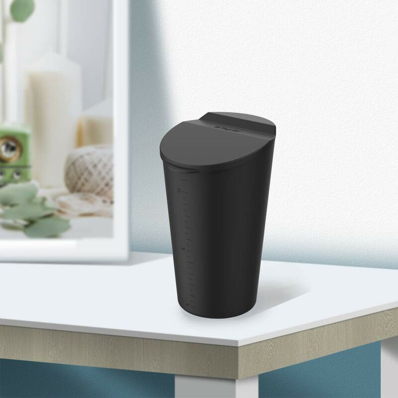 Small Car Trash Can With Lid - Car Cup Holder - Car Door Pocket Trash Can - Garbage Bin For Car, Home, Office - Black — image 4