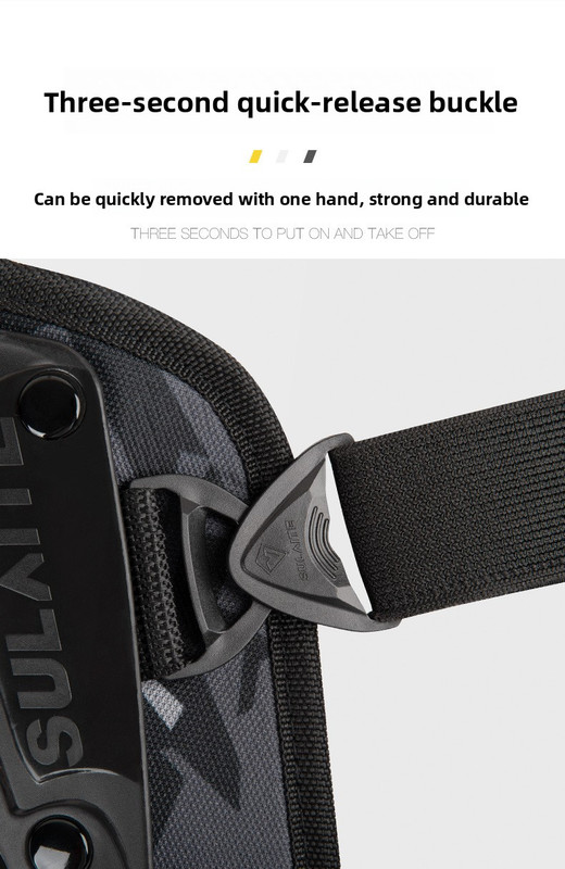 SULAITE CE Level 1 Certified Motorcycle Knee Pads Long Shin Guards Grey Motocross Armour Quick Release Hard Shell for Dirt Bike Racing — image 6
