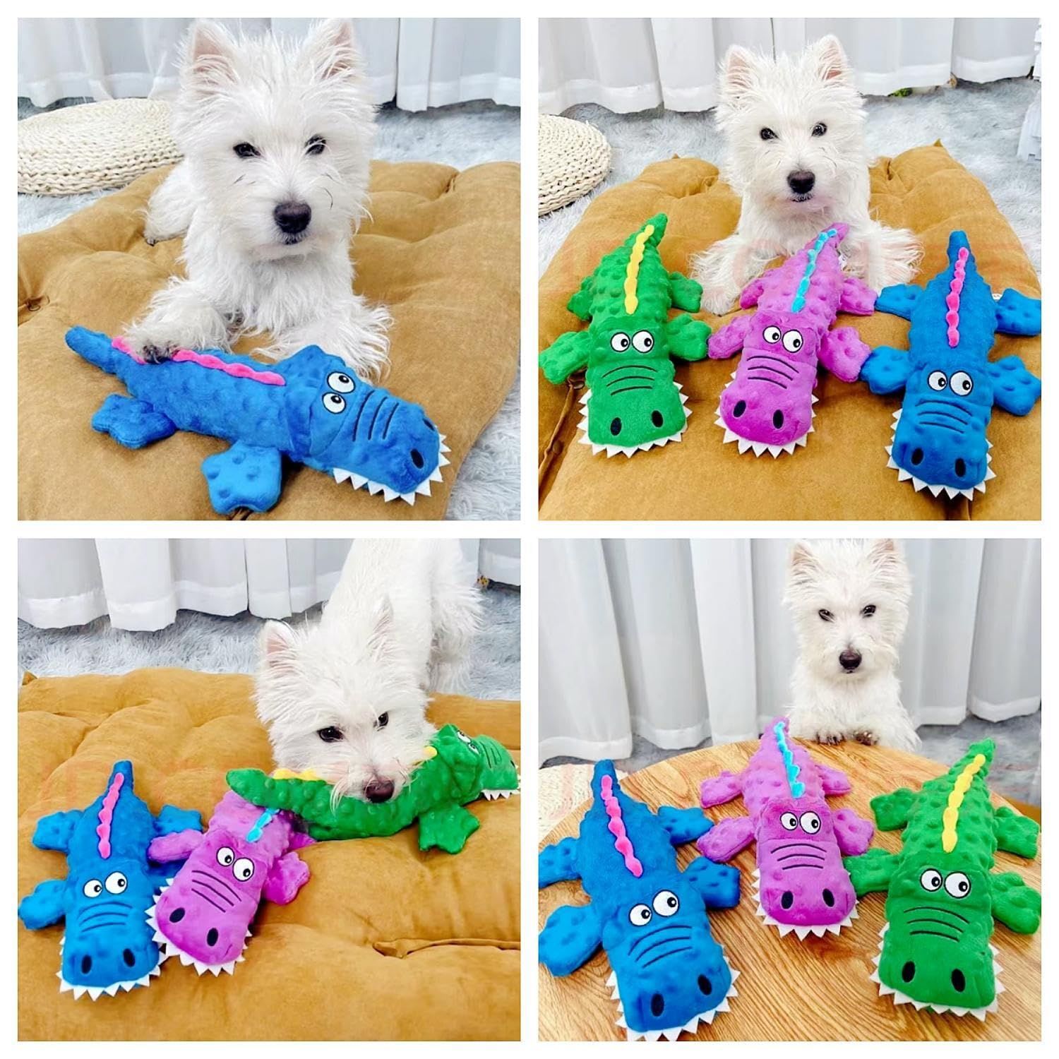 Indestructible Robust Crocodiles Dog Toy for Heavy Chewers, Unbreakable Stuffed Plush Dog Toys for Aggressive Chewers( 3PCS) — image 4
