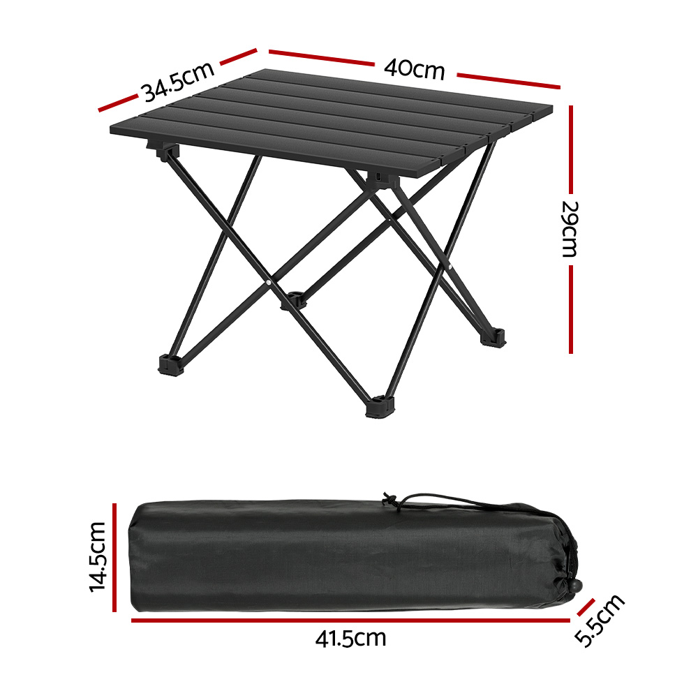 Weisshorn Folding Camping Table 40CM Roll Up Outdoor Picnic BBQ Aluminium Desk — image 2