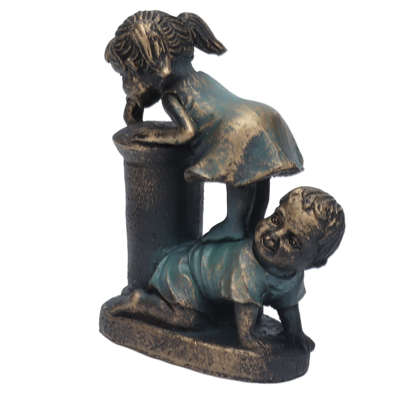 Girl Boy Drink Water Statue Garden Sculpture Resin Courtyard Ornament for Indoor Outdoor Decoration โ image 3