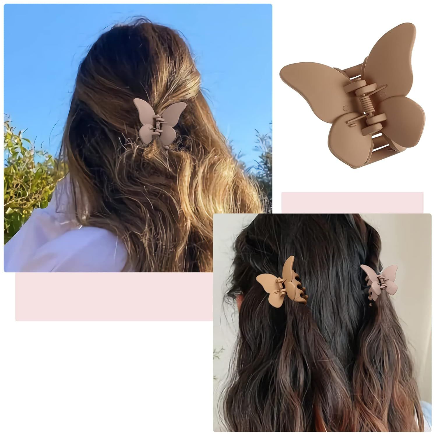6PCS Hair Clip, 2 Inch Butterly Claw Clips or Women Girls Small Nonslip Butterly Jaw Clips or Thick Hair and Strong Hold, Pack o 6, Solid — image 4