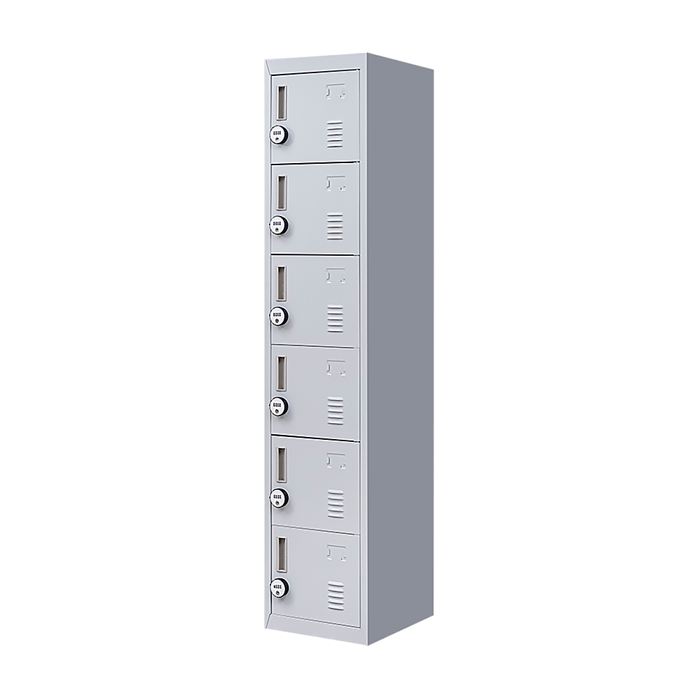 6-Door Locker for Office Gym Shed School Home Storage — image 4