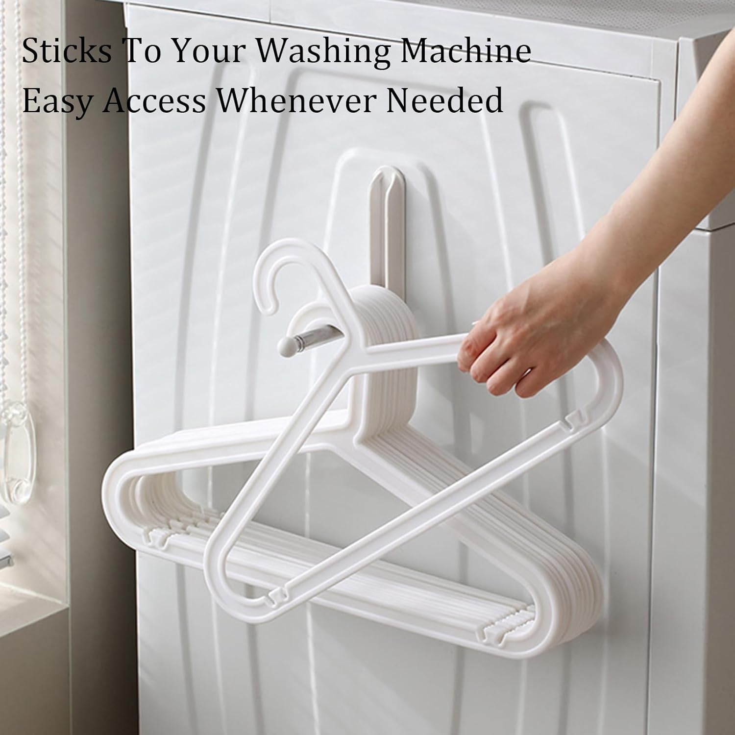 Foldable Clothes Hanger Holder Magnetic Self Adhesive Space Saving Organizer for Hangers 1 Piece — image 2
