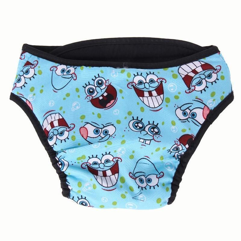 Washable Female Pet Dog Cat Nappy Diaper Physiological Pants Panties Underwear Blue - XS