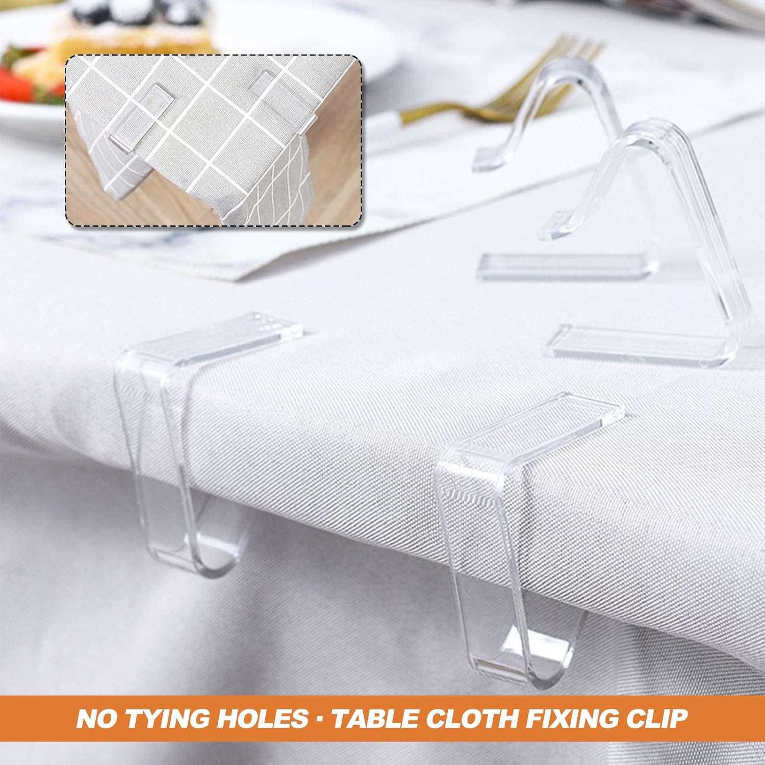 Picnic Table Cloth Clips Outdoor, 12 Pcs Plastic Tablecloth Clips Clear Table Cloth Holder Cover Clip for Tablecloth Indoor Home — image 5