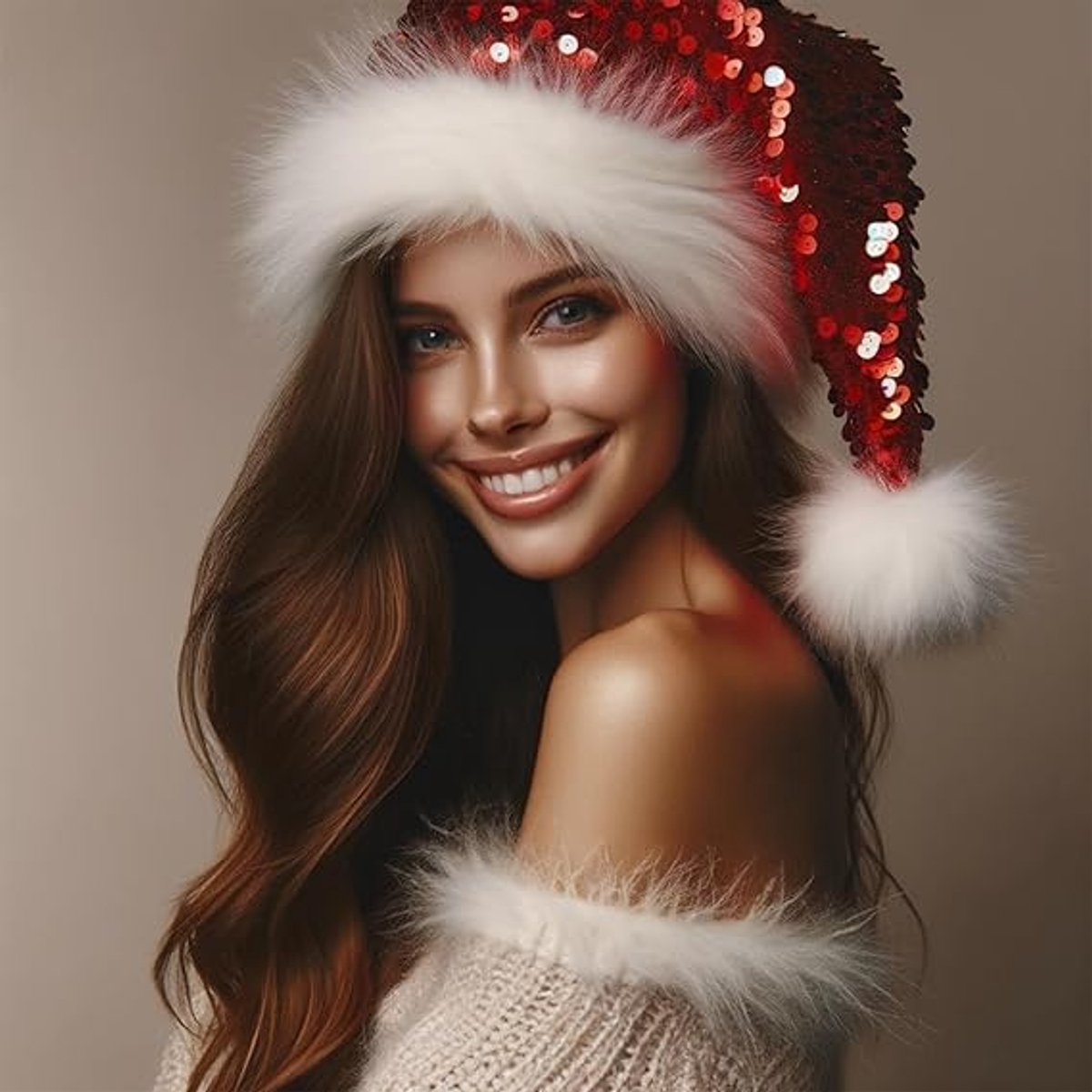 Santa Hat for Adults - Plush Santa Hat - Velvet Headwear - Lined and Dustproof — image 3