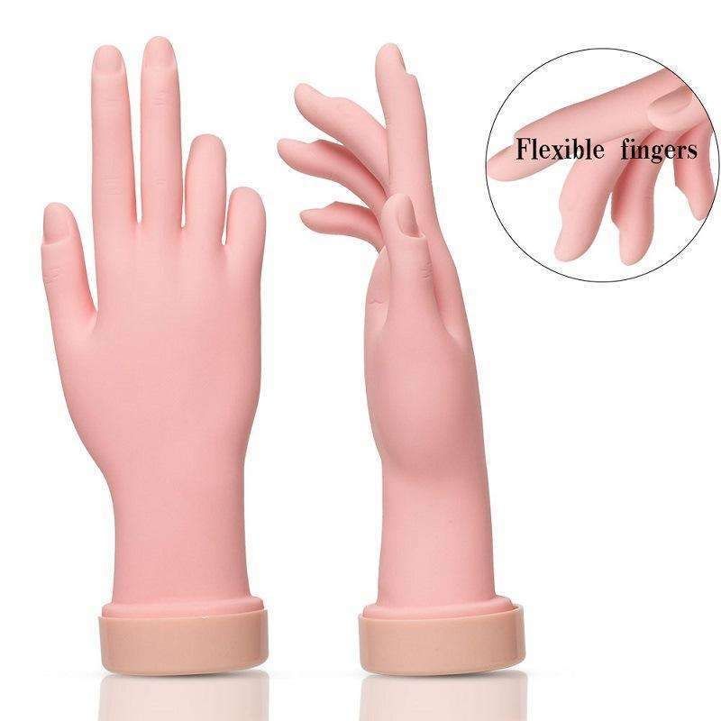 Silicone nail training hand fake hand for nail art, Beige โ image 3