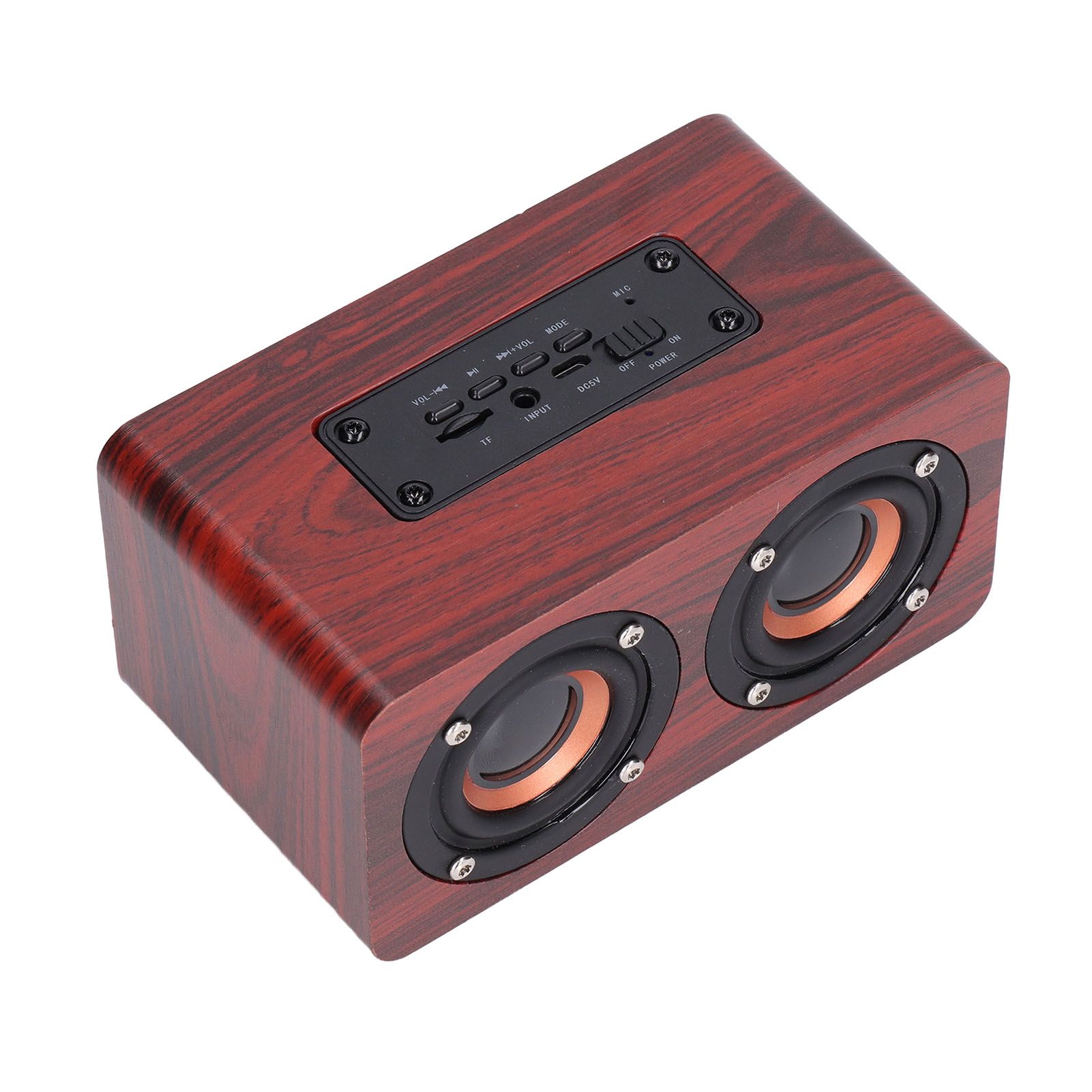 Speaker Portable Red Dual Speakers Voice Call Usb Charging Wooden Speaker Subwoofer โ image 5