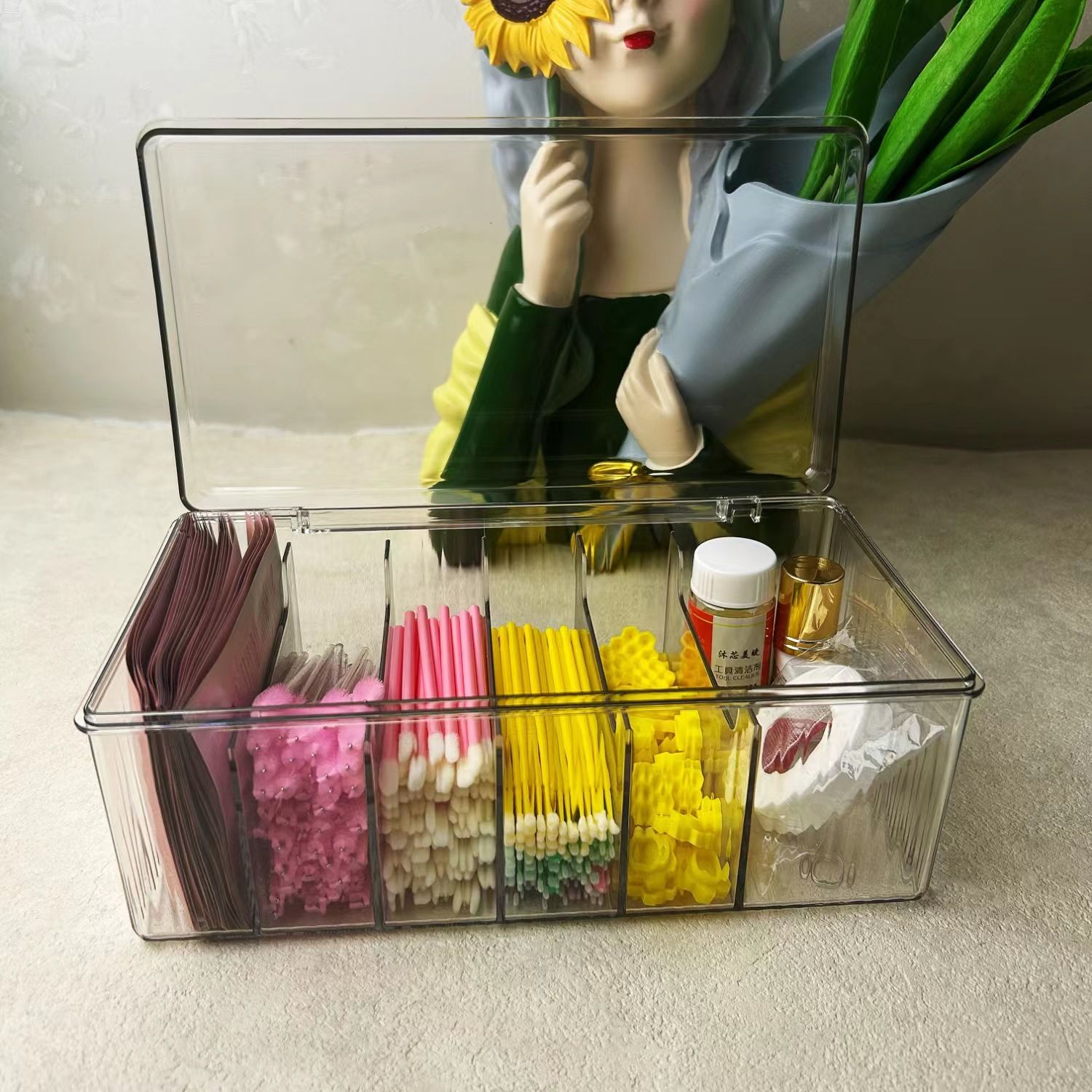 Lash Extension Organizers and Storage, Lash Extension Supplies Organizer, Lash Cart Organizer, Acrylic Large Capacity Eyelash Extension Supplies Storage Box — image 2