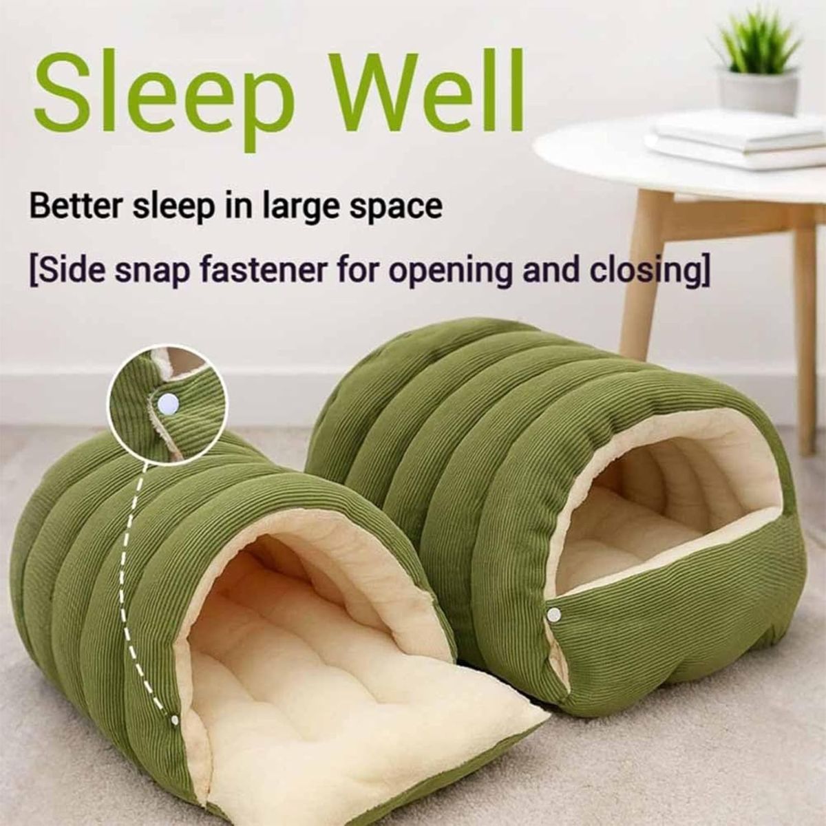 Cozy Monster Cat Bed, Cave Style Pet Bed, Cat Beds for Indoor Cats, Cat Cave Bed Cat Tent with Removable Cushion, Warm Cave Nest Sleeping Bed Puppy — image 3