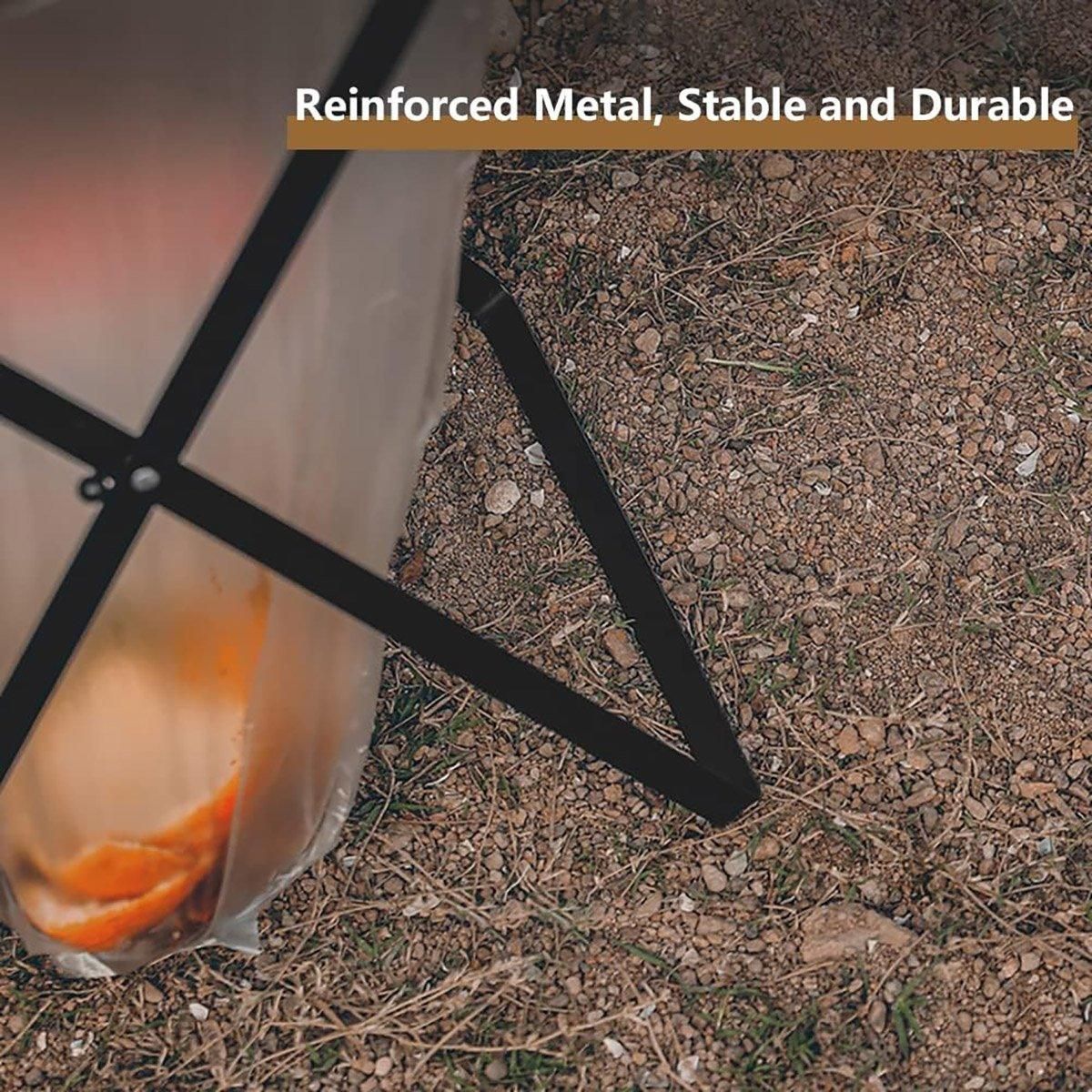 Outdoor Portable Wooden Folding Garbage Rack Picnic Barbecue Plastic Bag Holder — image 6