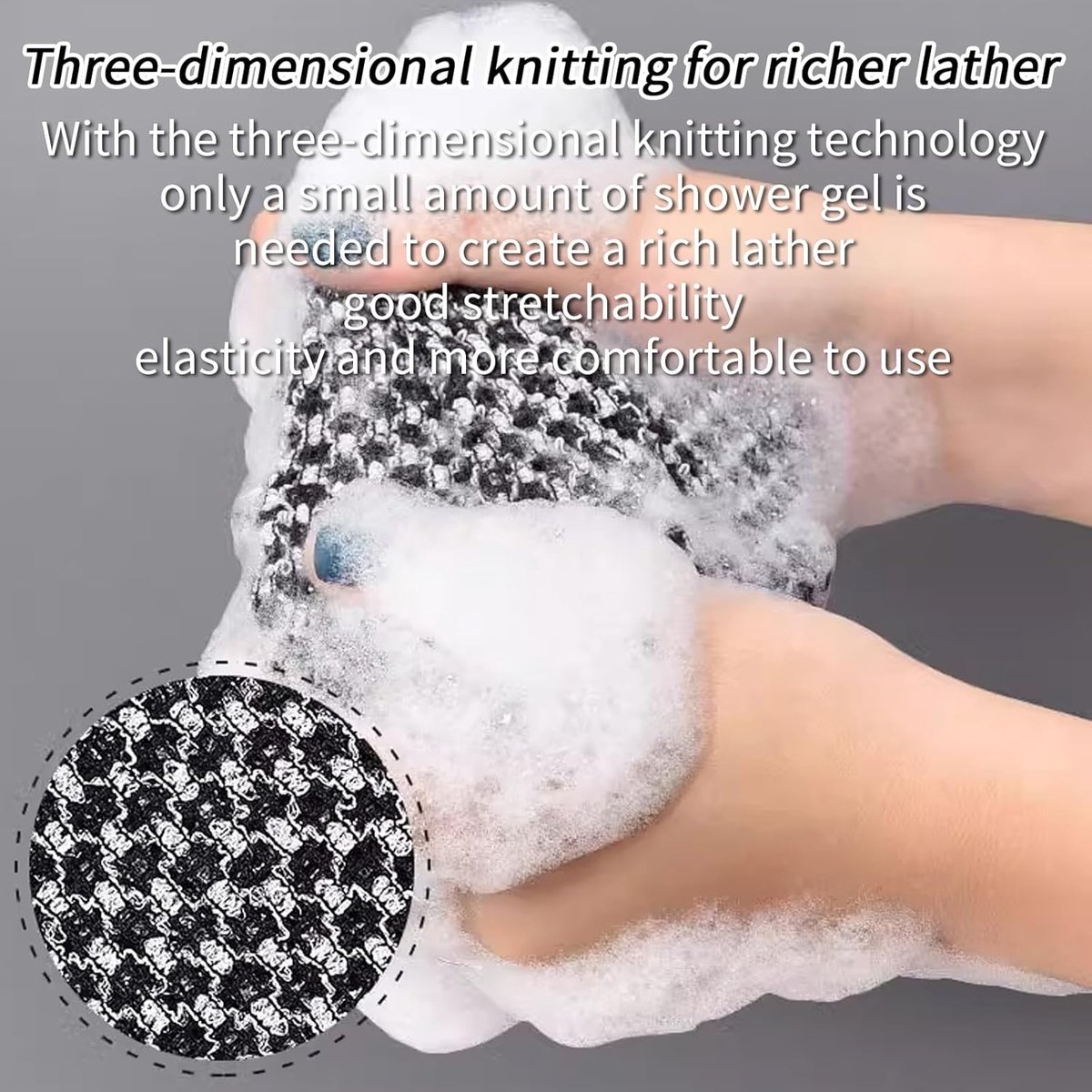 2-piece Japanese back scrubber set, exfoliating shower towel, extra-long exfoliating washcloth for men and women, scrub cloth for body cleansing and massage — image 4