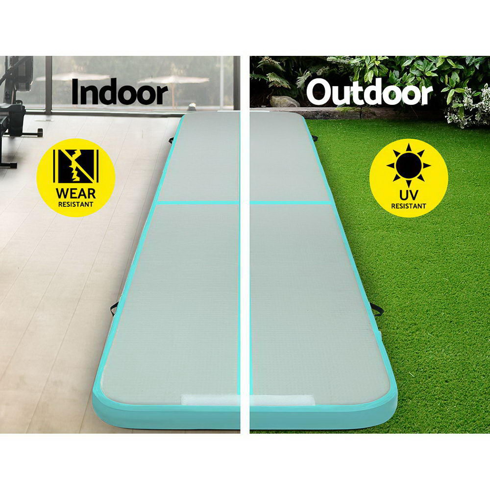 Everfit GoFun 5X1M Inflatable Air Track Mat Tumbling Floor Home Gymnastics Green — image 4