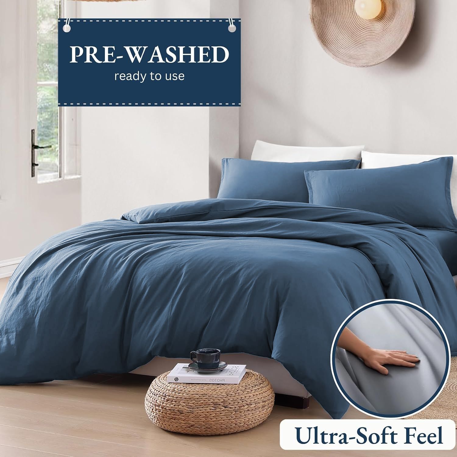 Hotel Soft Microfiber Duvet Cover Set-2000TC Quilt Cover Set & Pillowcases -1 Donna Cover Zipper Closure & 1 x Pillowcases-Breathable Bedding - Wrinkle, Fade — image 3