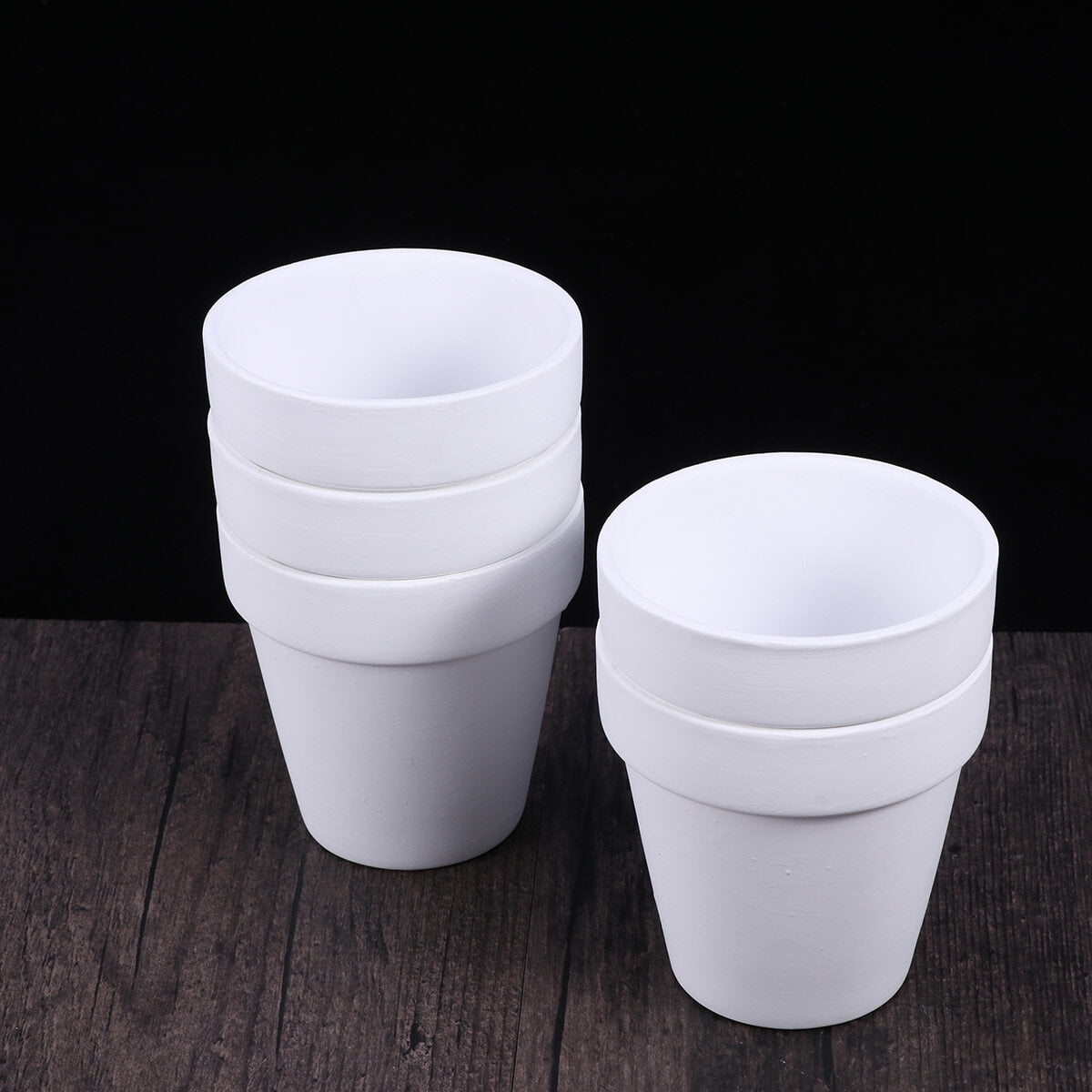 Worgeous 5Pcs 10x10CM Small White Terracotta Pot Clay Ceramic Pottery Planter Cactus Flower Pots Succulent Nursery Pots with Hole โ image 4