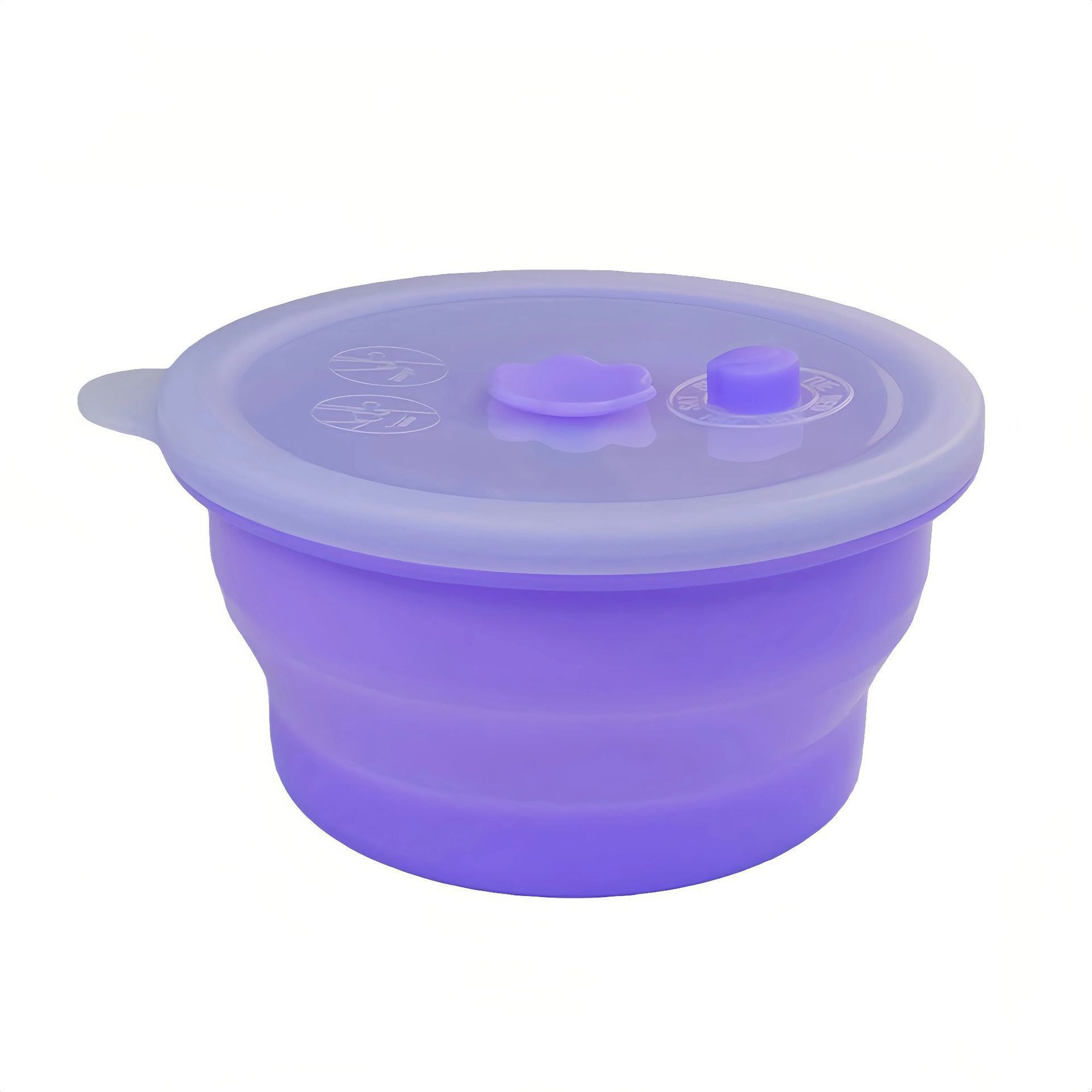 Collapsible Food-Grade Silicone Storage Container with Leakproof Lid, Built-in Date Dial and Steam Vent - Reusable, Microwave-Safe, Freezer-Ready