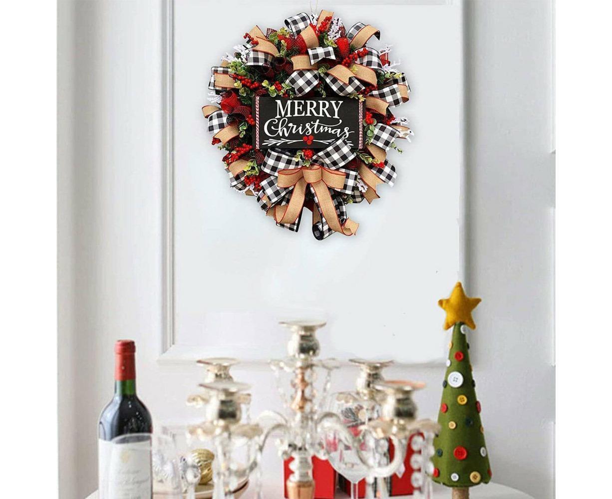 Christmas Wreath for Car, Truck or Festival Decoration LED Artificial Christmas Car Wreath - 25cm — image 2