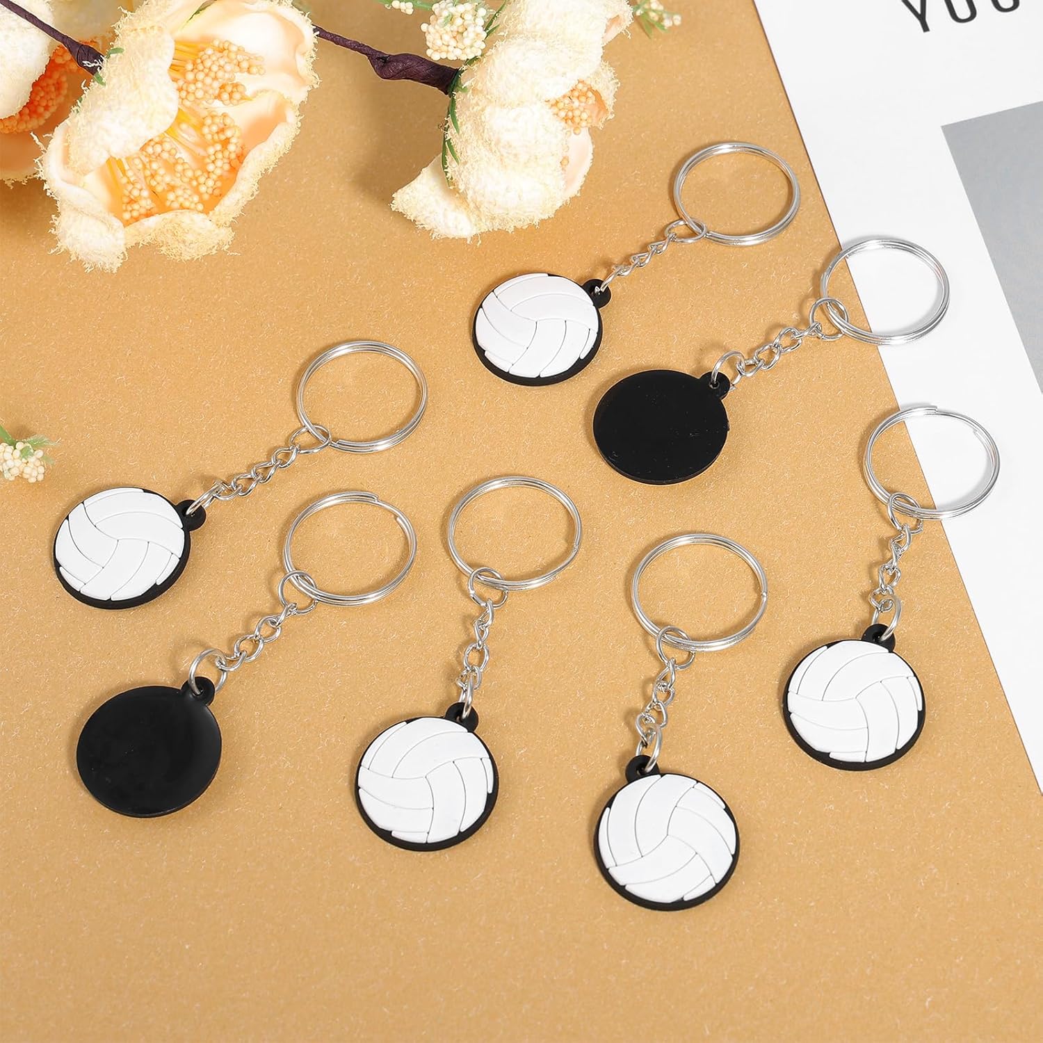 15PCS Volleyball Keychain,Volleyball Key Chains for Team Gifts - Sport Bag Charms,Trinkets Souvenirs for Backpacks Volleyballs Lovers — image 2
