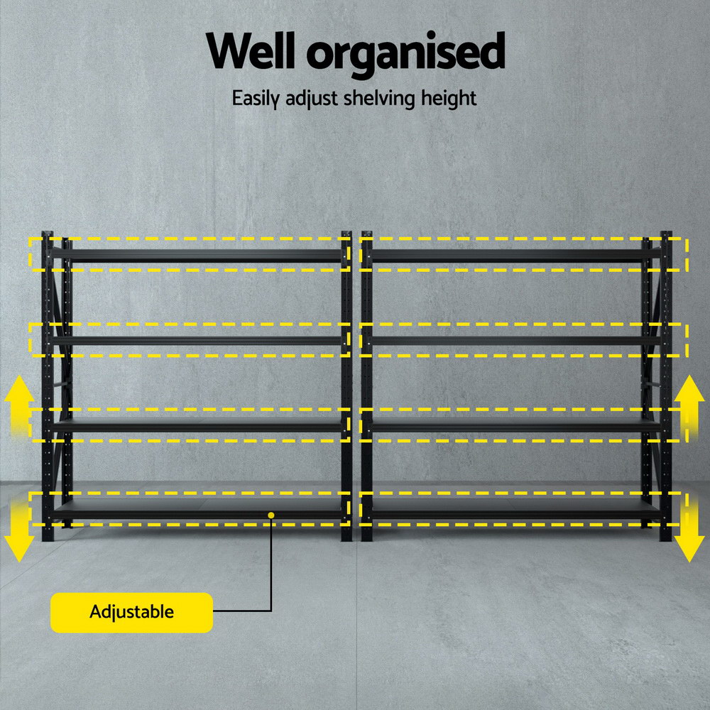 Giantz 4Mx2M Garage Shelving Warehouse Rack Black — image 5